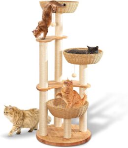 54" Modern Cat Tree Tower for Indoor Cats