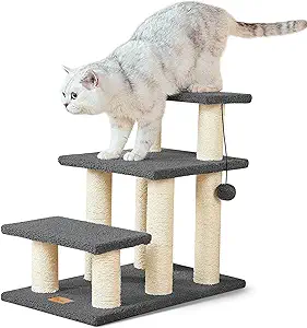 Pawque Dog Stairs & Cat Scratching Post Pet Steps for High Beds Couch