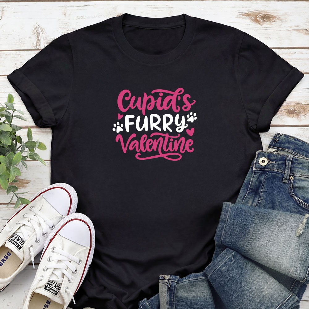 Cupid’s Furry Valentine Standard Tee Black