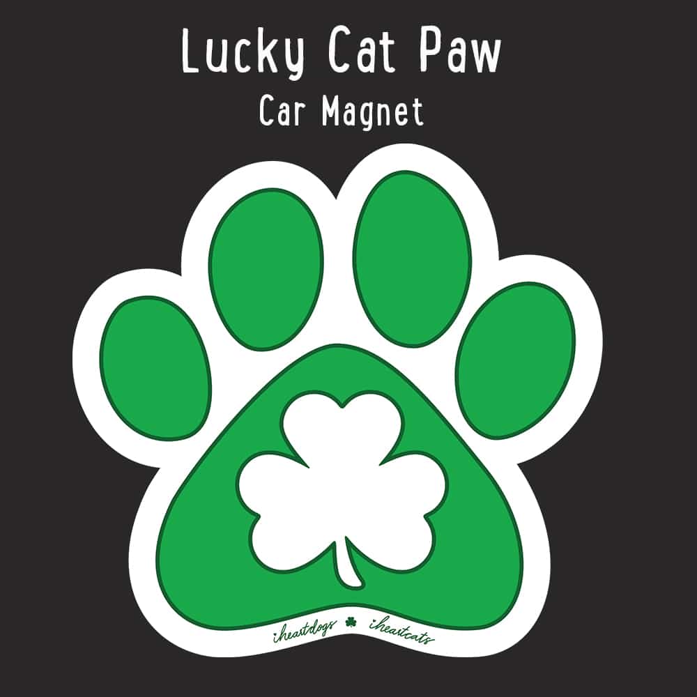 St Patrick’s Lucky Cat Paw - Car Magnet- Great for Kitchen Fridge, Home Decor- Helps Feed Hungry Shelter Dogs in Need