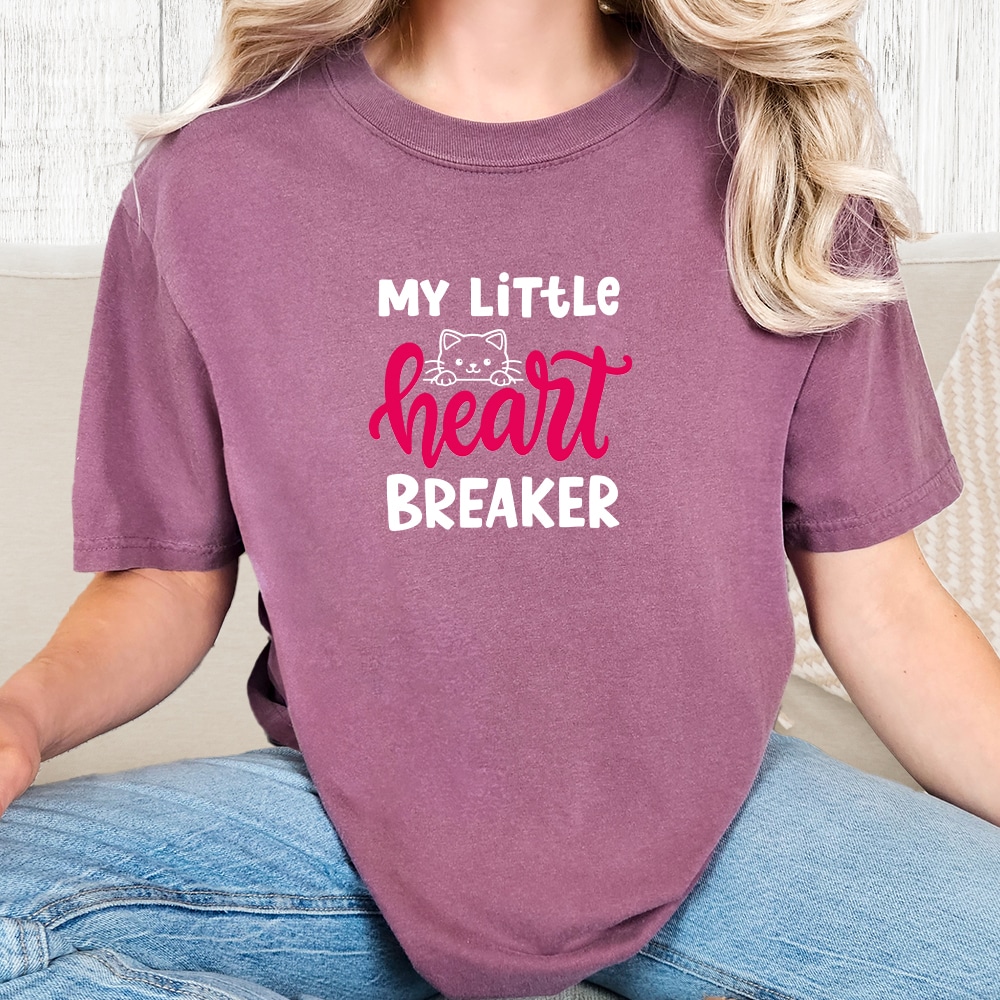 Comfort Colors My Little Heart Breaker Vintage Washed Tee - Berry