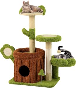 Tangkula Cute Cat Tree Green Forest