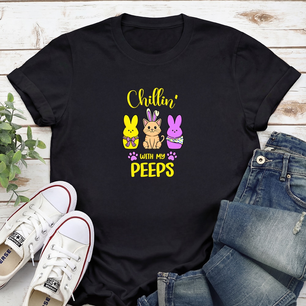 Happy Easter Peeps Standard Tee Black
