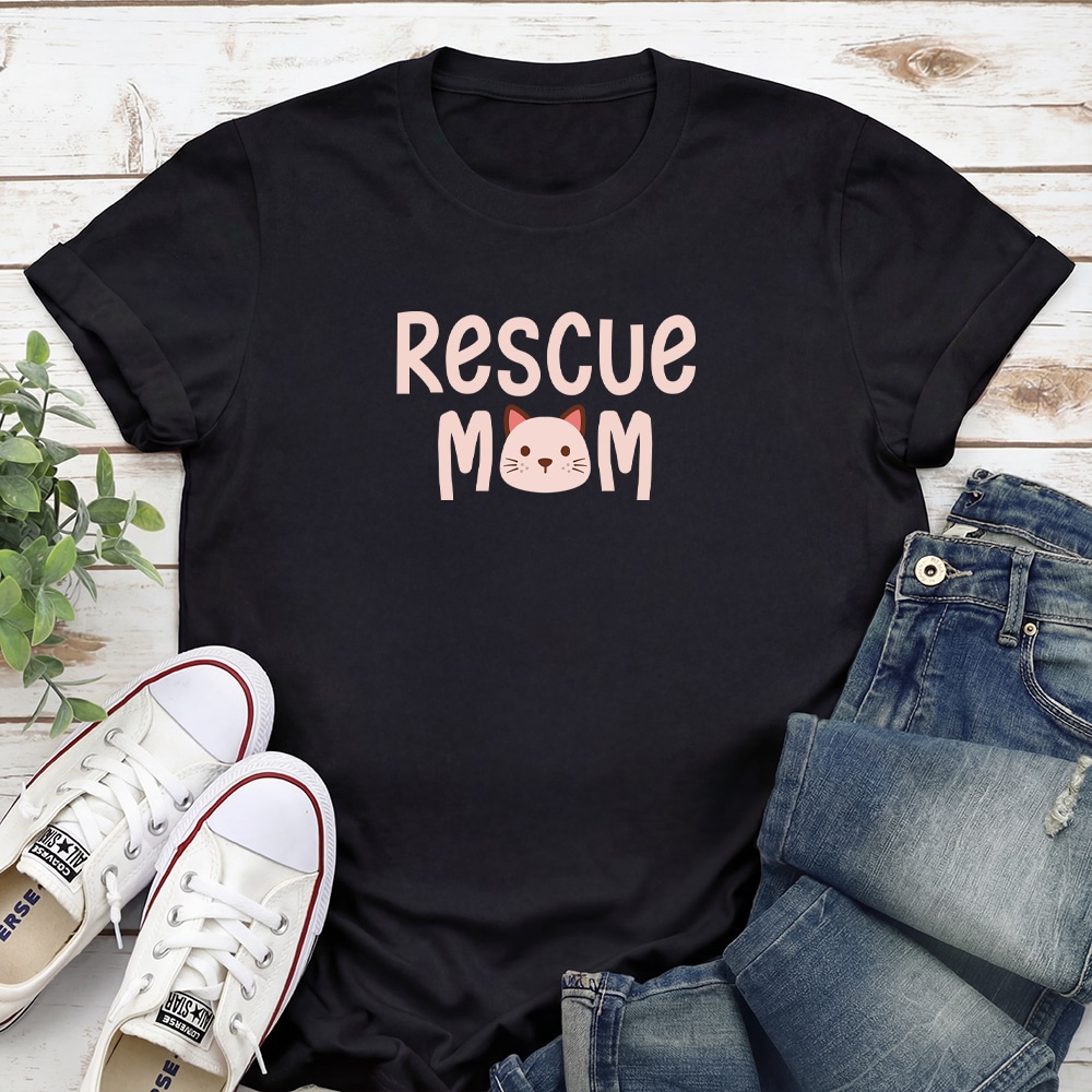 Rescue Mom Club Standard Tee Black