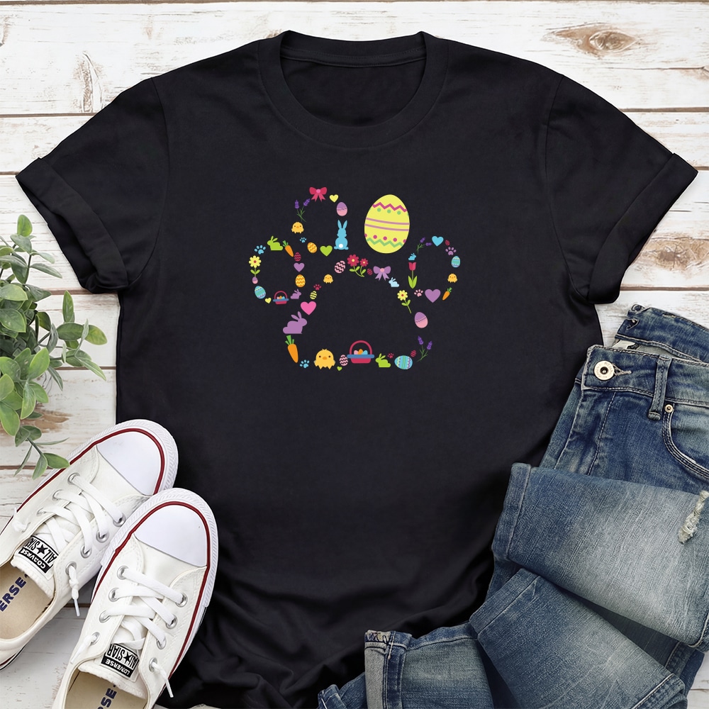 Spring Paw Easter Standard Tee Black