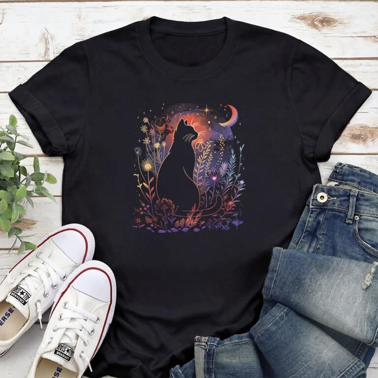 Moon & Meadow Cat Standard Tee Black