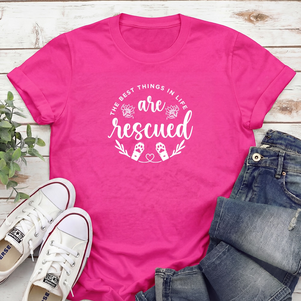 Life is Better Rescued Standard Tee Heliconia