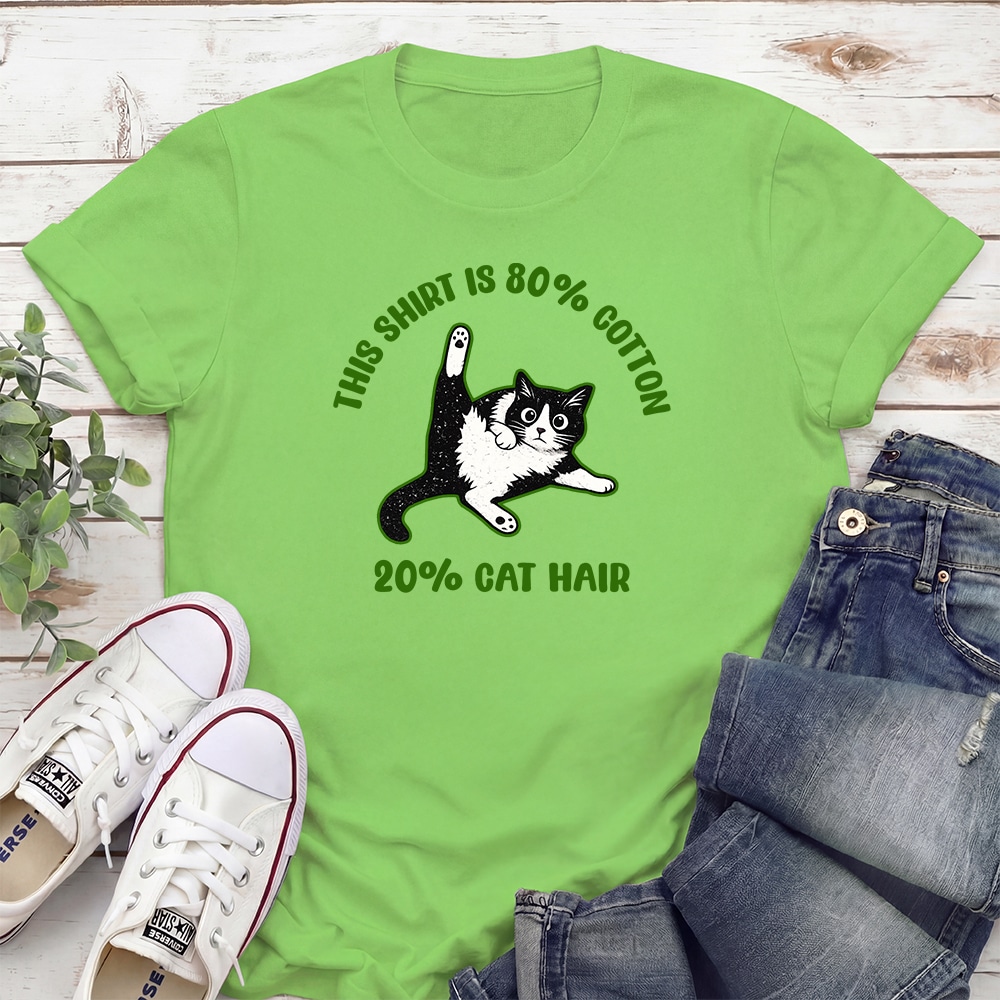 80% Cotton 20% Cat Hair Standard Tee Lime