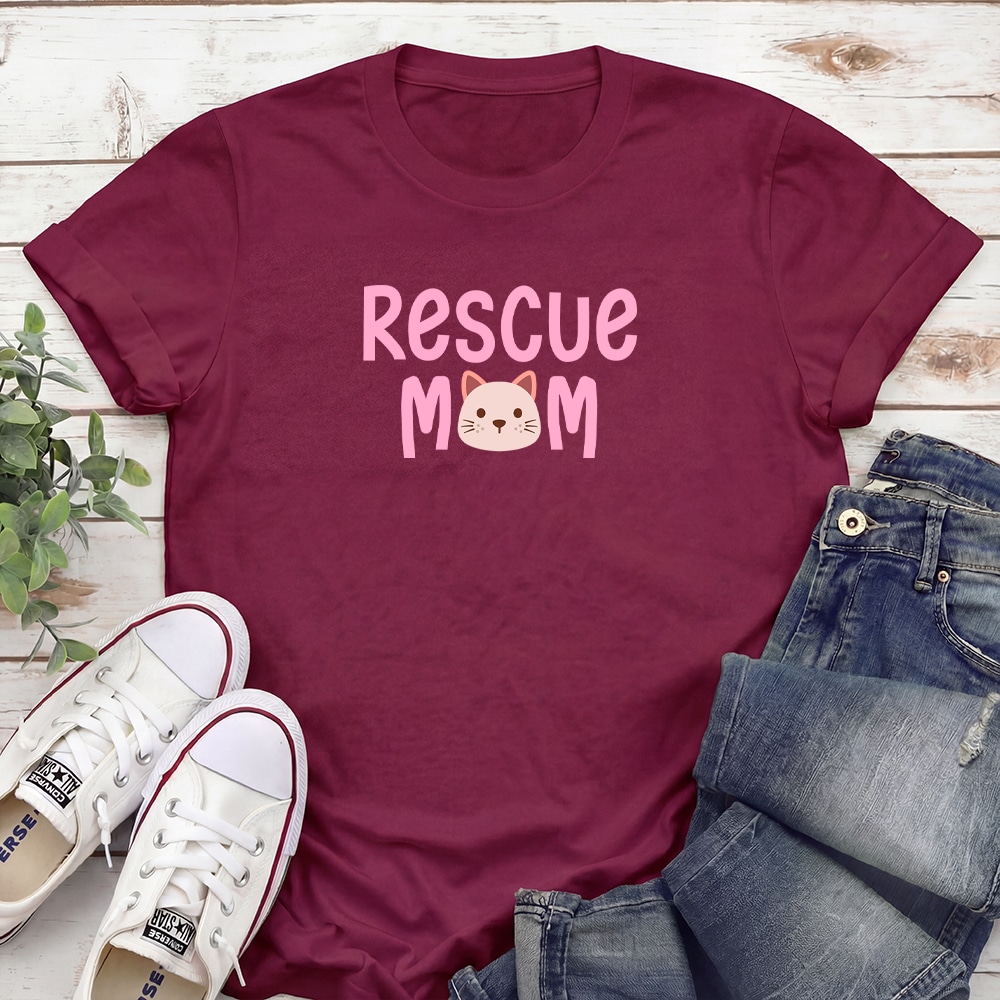 Rescue Mom Club Standard Tee Maroon