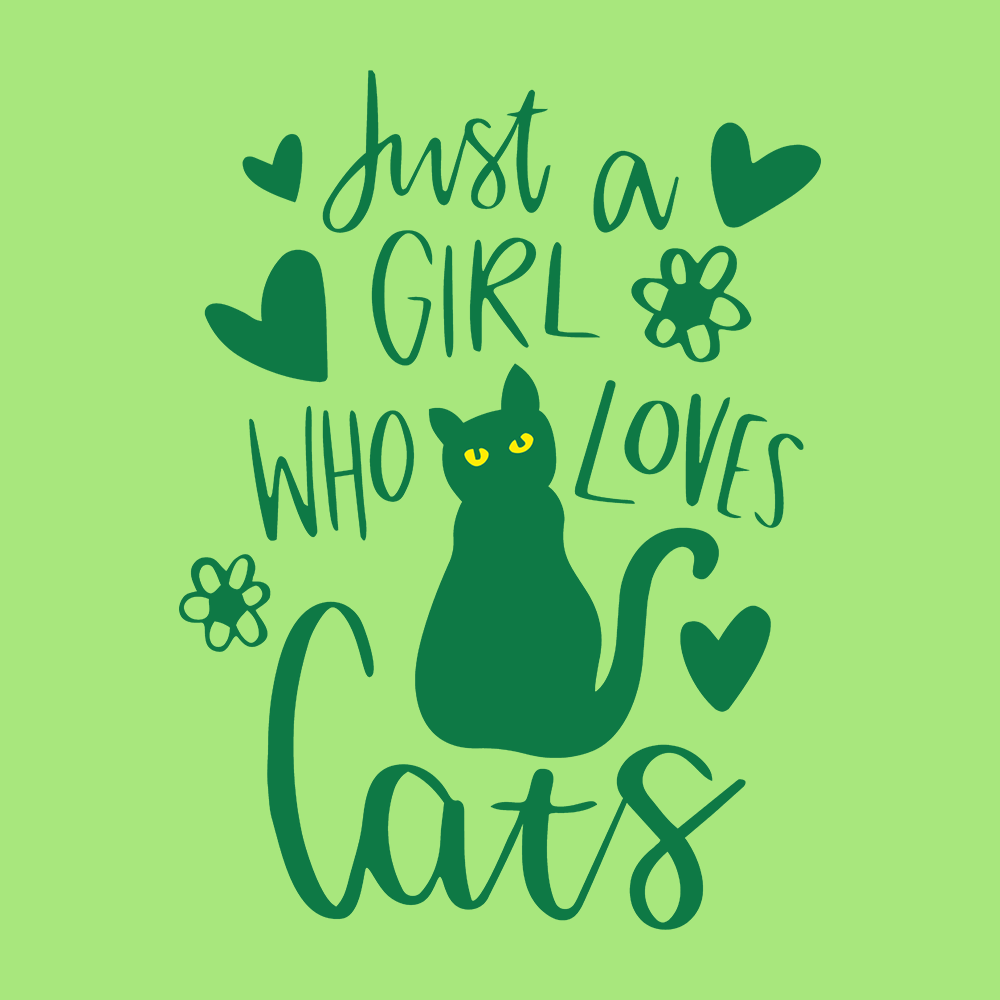 Just A Girl Who Loves Cats Standard Tee Lime Green - Image 2
