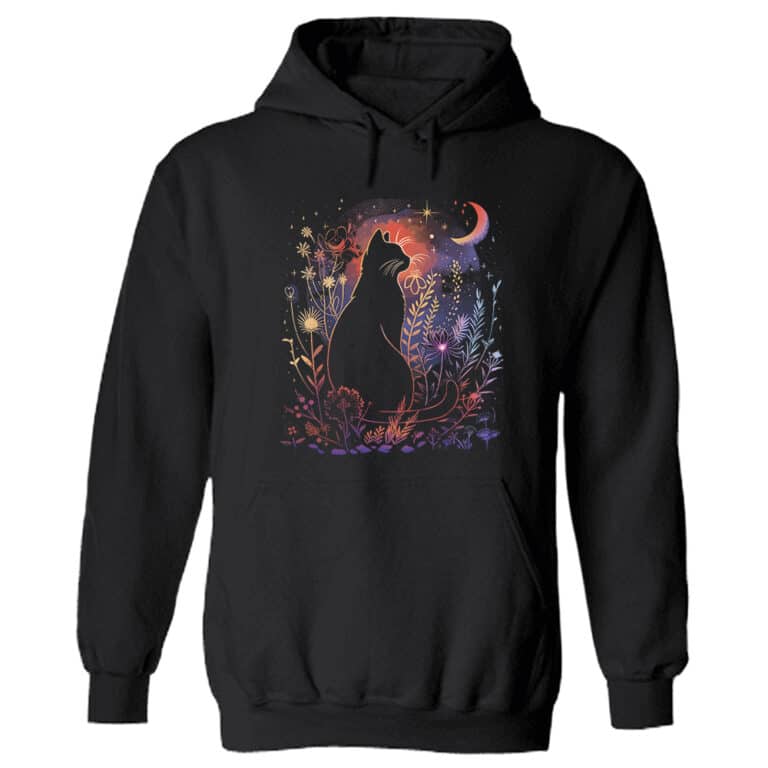Moon & Meadow Cat Hoodie Black
