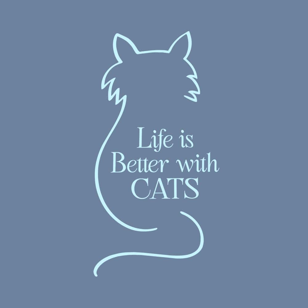 Comfort Colors Life Is Better With Cats Outline Premium Sweatshirt - Blue Jean - Image 2