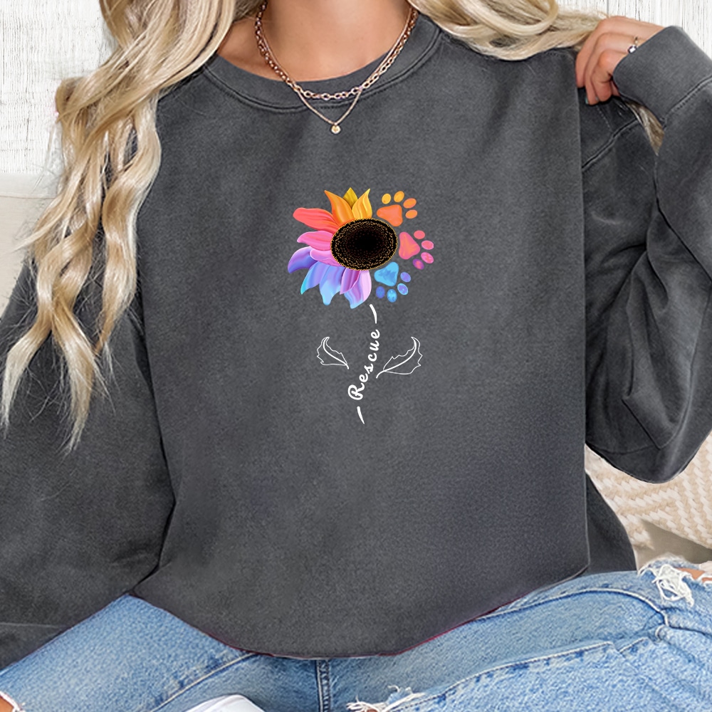 Comfort Colors Rescue Flower Premium Sweatshirt - Pepper