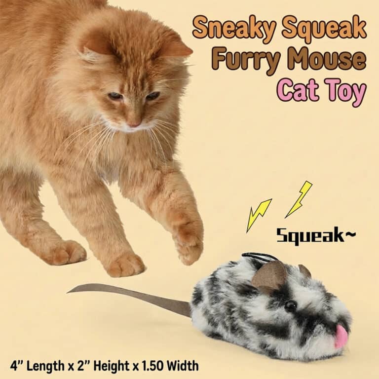 Sneaky Squeak Furry Mouse Cat Toy- Helps Feed Hungry Shelter Cats in Need