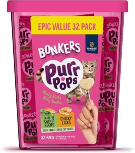 Bonkers Purrpops Freeze Dried Chicken & Catnip Flavor Lollipop Cat Treats