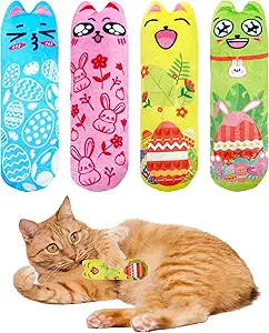 PET SHOW 4 Pack Easter Day Cat Kicker With Catnip Crinkle Sound for In
