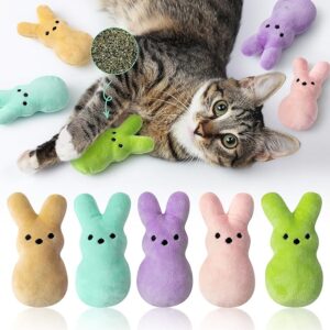 MALLMALL6 5Pcs Easter Bunny Catnip Toys Gift