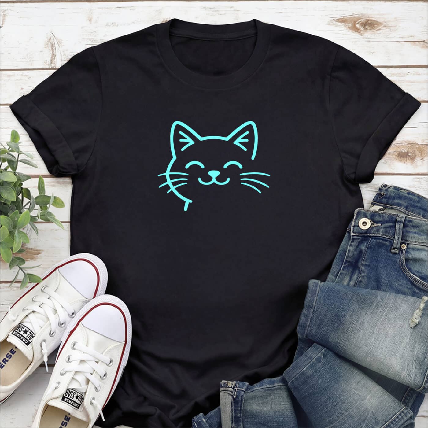 Sweet Kitty Smile Standard Tee Black