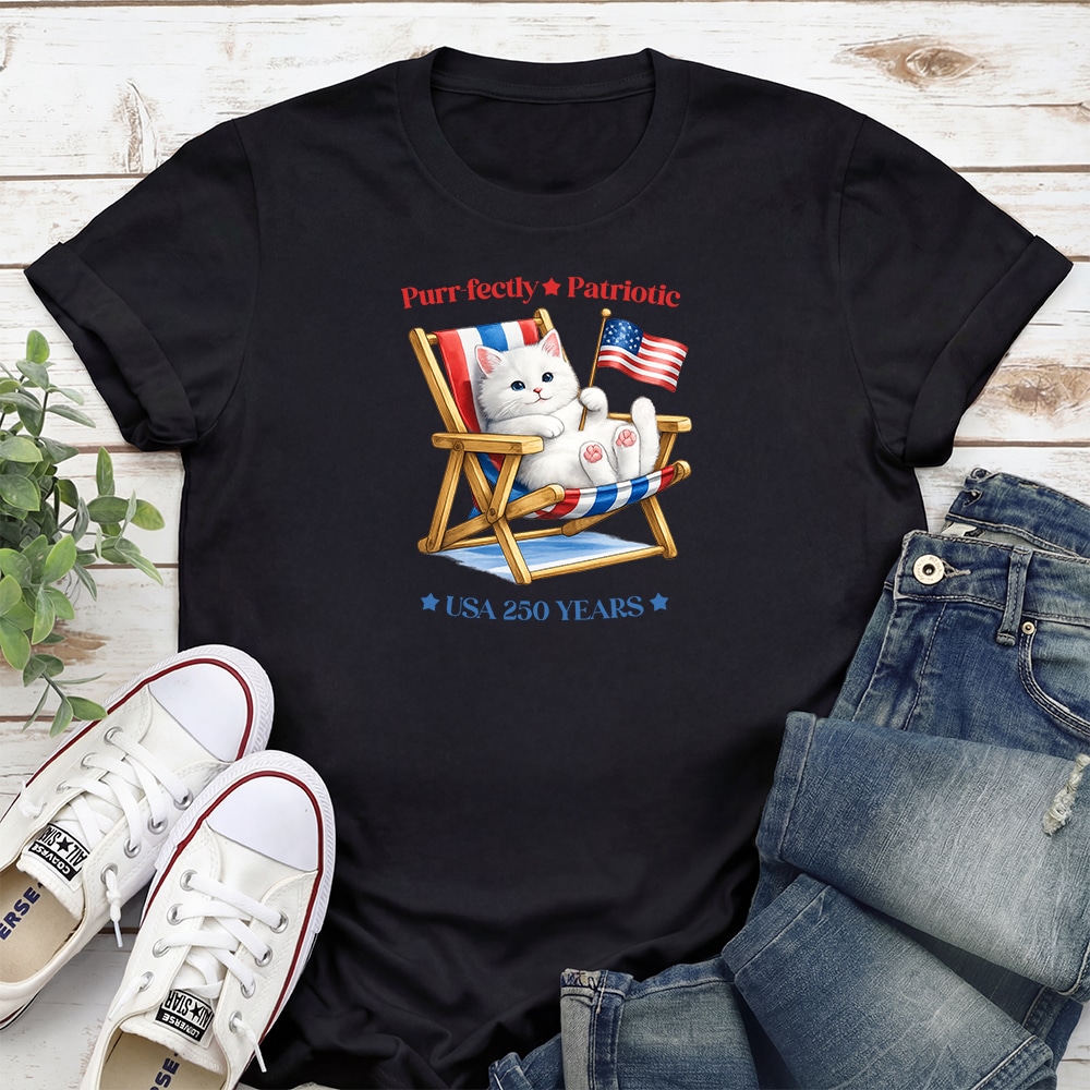 250 Years Purrfectly Patriotic Standard Tee Black