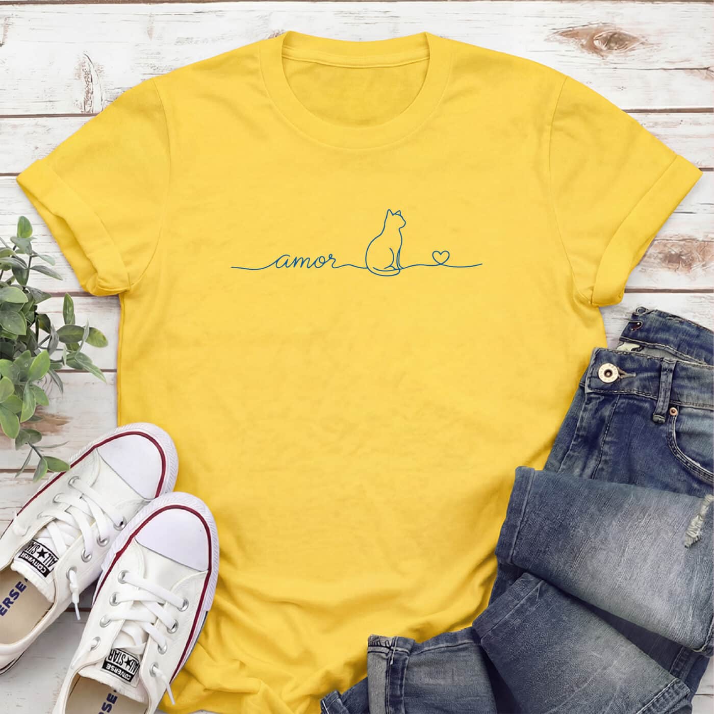 Amor Kitty Standard Tee Yellow