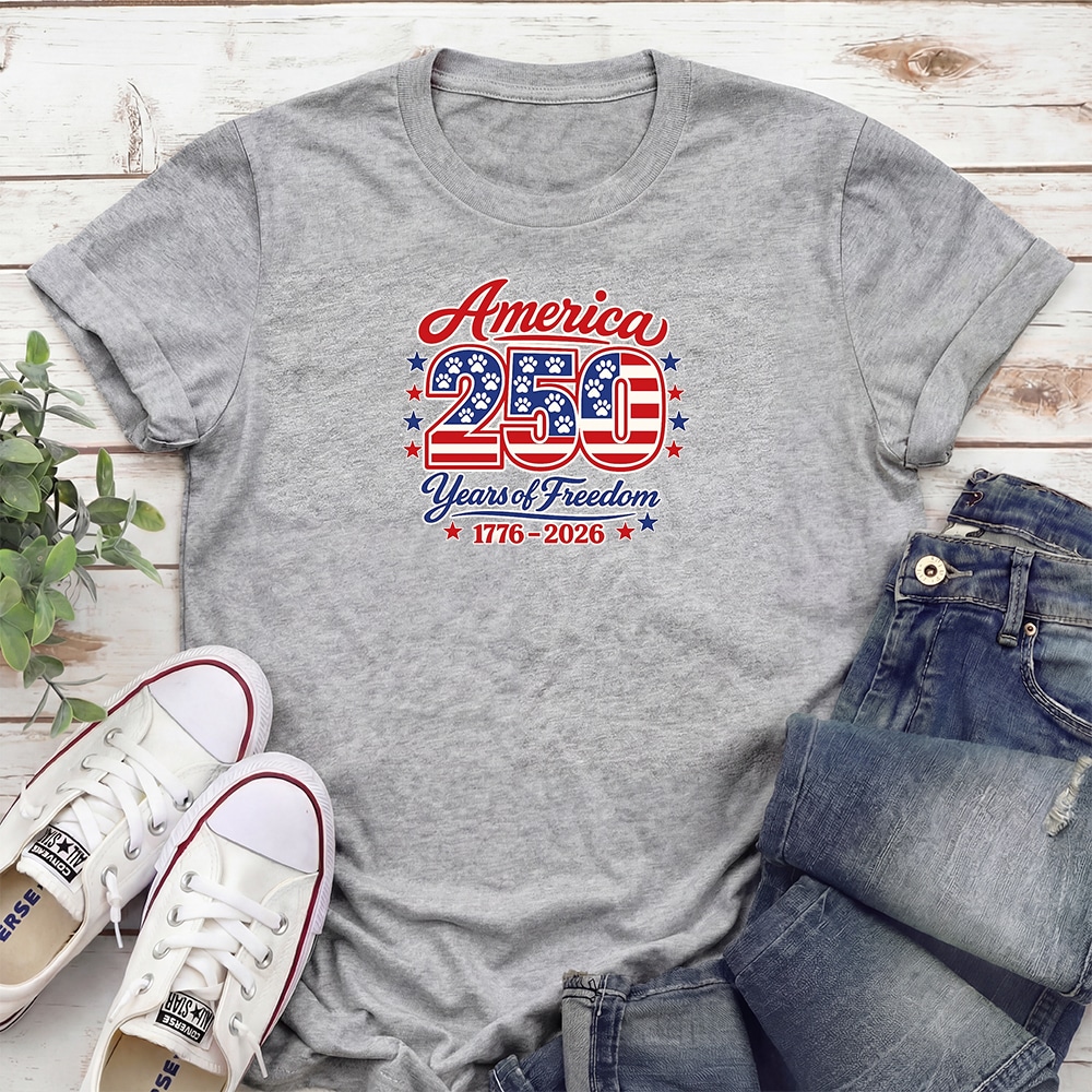 America 250 Pawtriot Edition Standard Tee Heather Grey