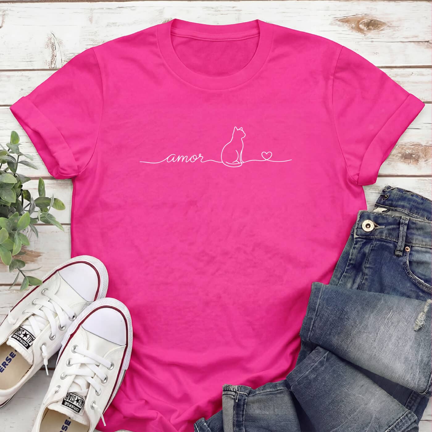 Amor Kitty Standard Tee Pink