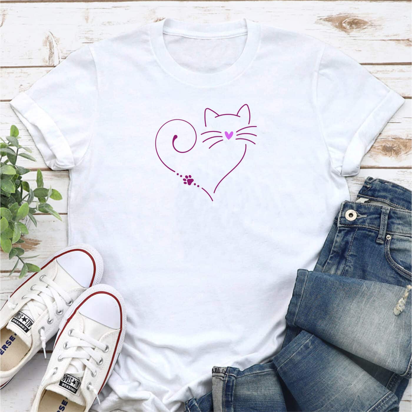 The Purrfect Heart Standard Tee White