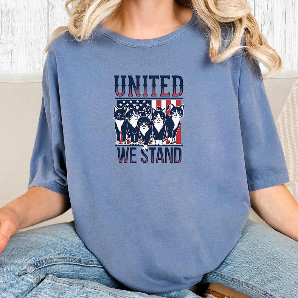 Comfort Colors United We Stand Vintage Washed Tee - Blue Jean