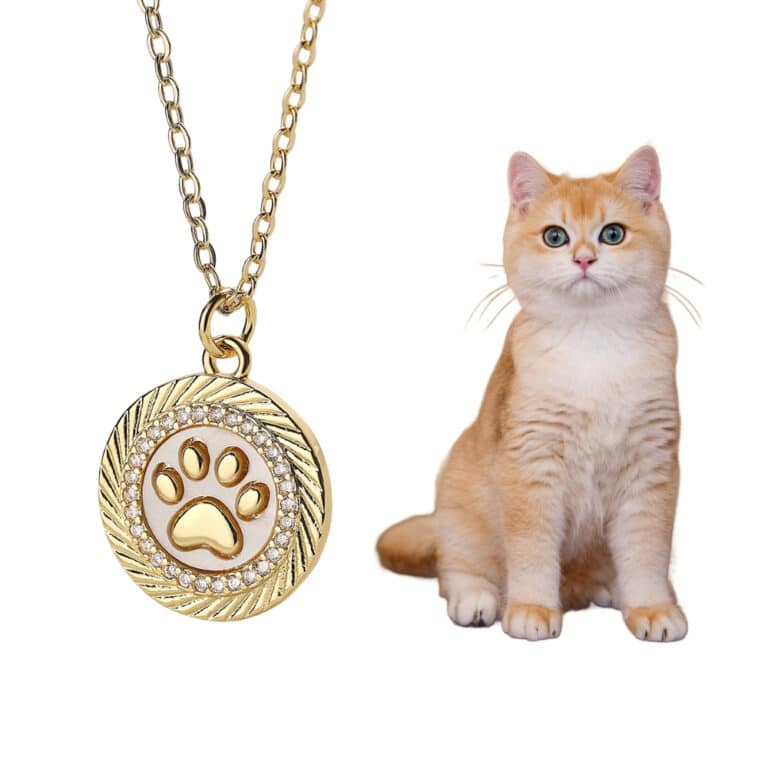 Golden Pawprint Pendant Necklace