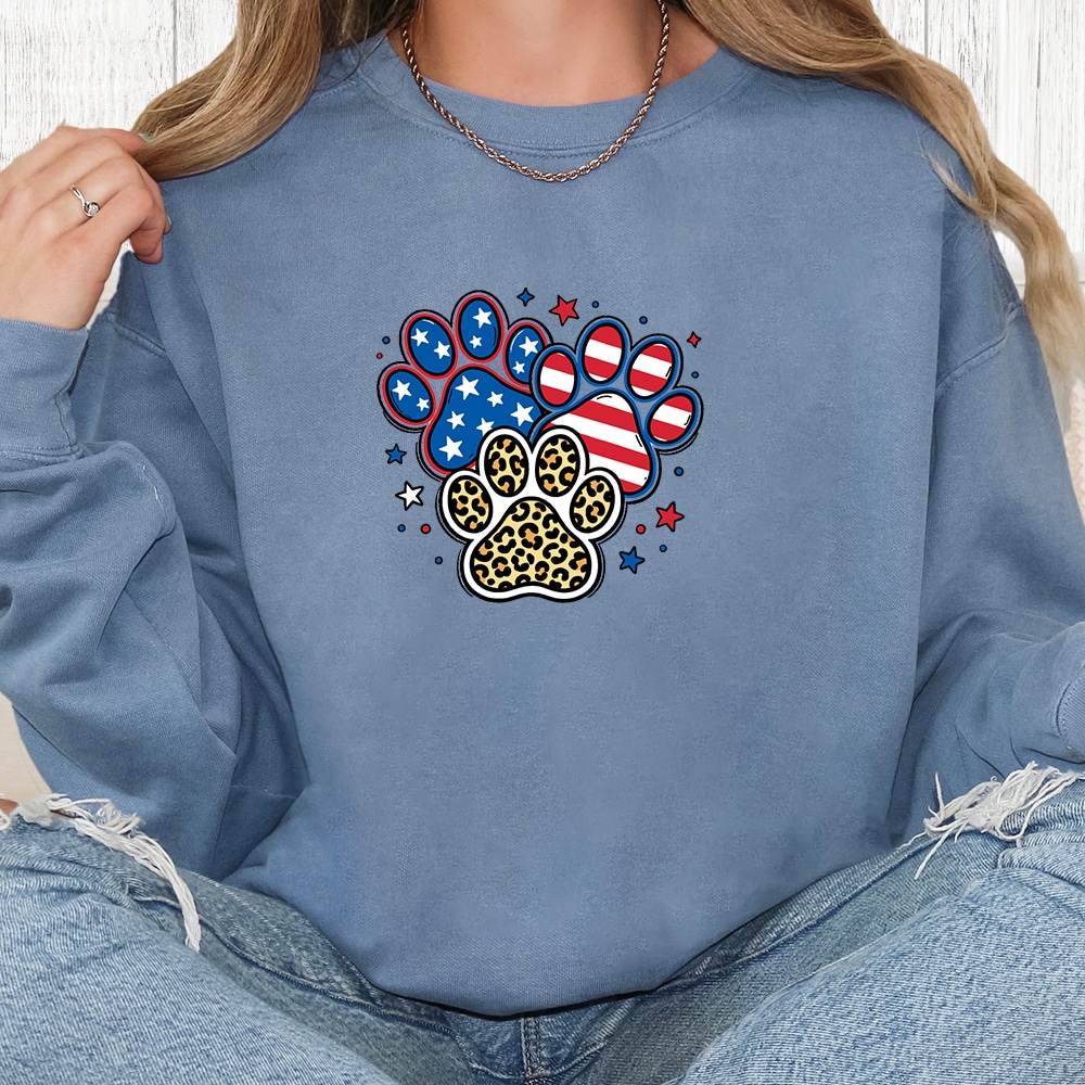 Comfort Colors Pawty In The USA Premium Sweatshirt - Blue Jean