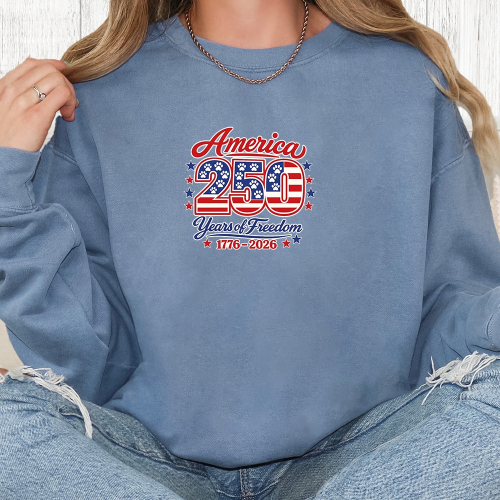 Comfort Colors America 250 Pawtriot Edition Premium Sweatshirt - Blue Jean