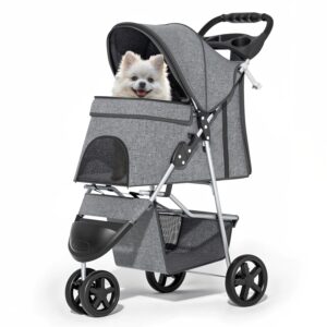MoNiBloom 3 Wheels Pet Dog Cat Stroller
