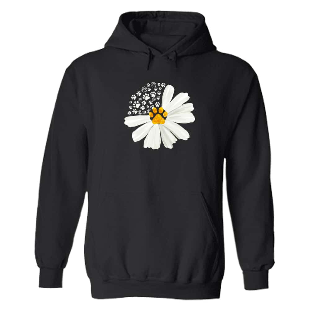 Golden Paw Bloom Hoodie Black
