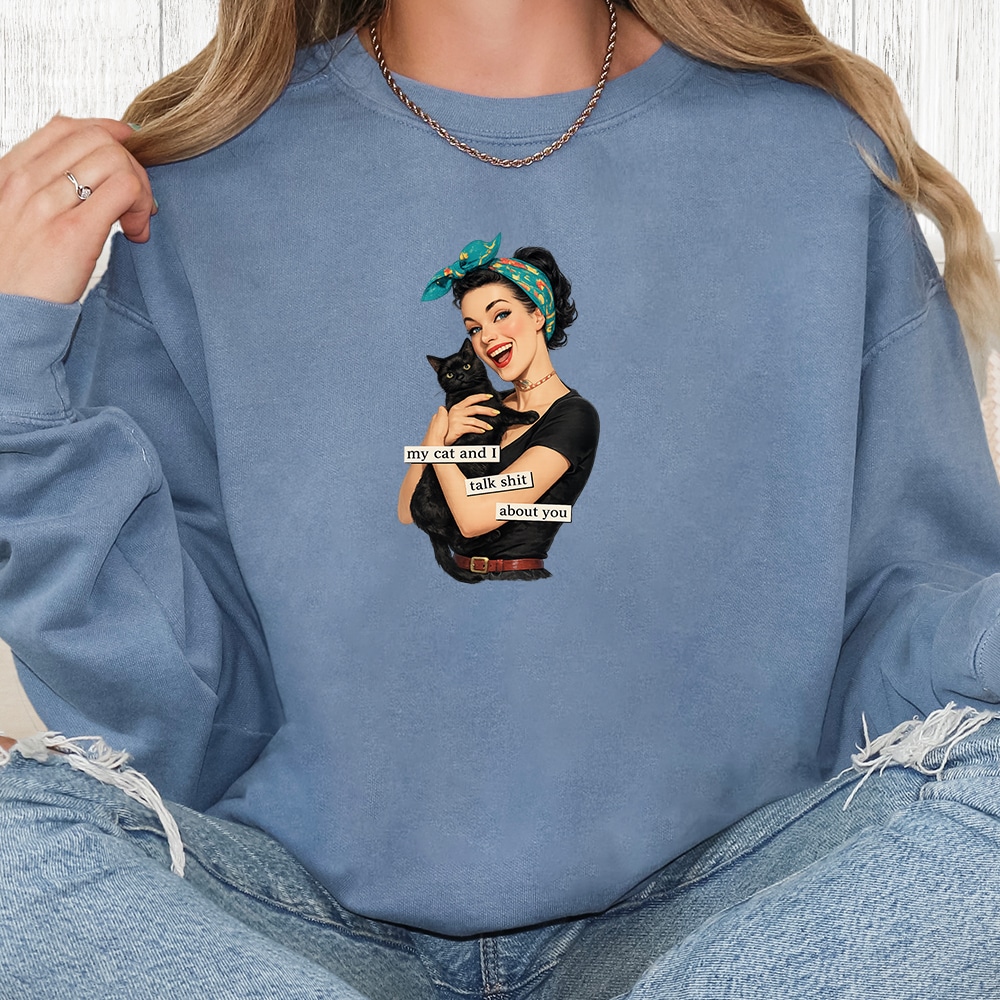 Comfort Colors We Talk About You Premium Sweatshirt - Blue Jean