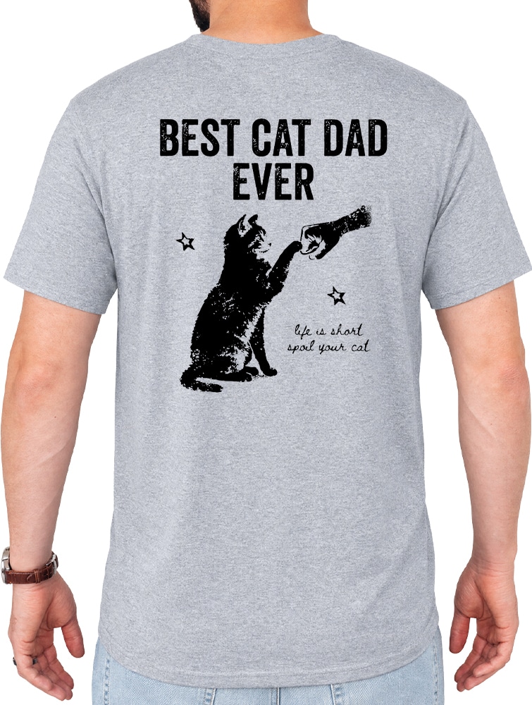 Cat Dad Spoil Your Cat Standard Tee Heather Grey