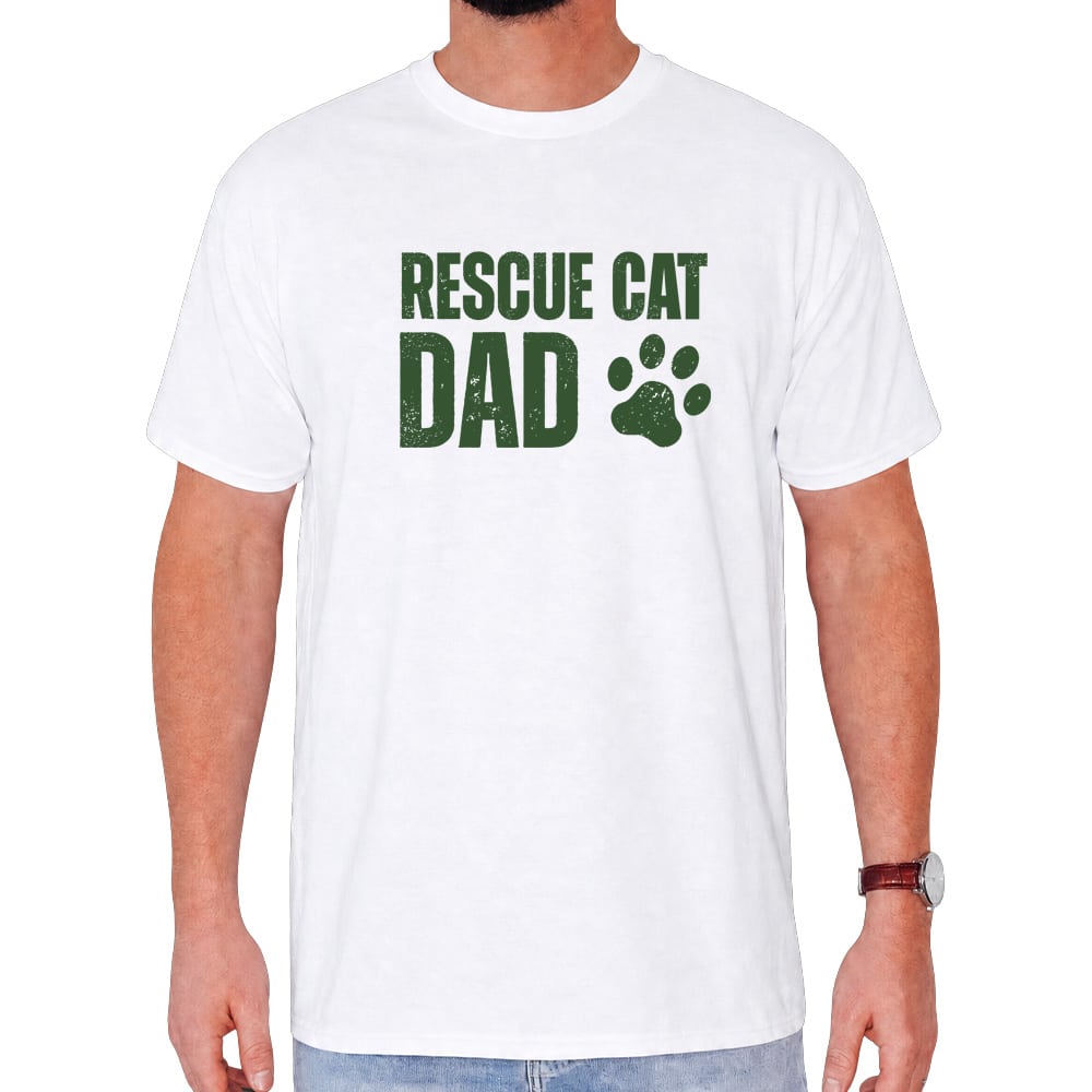 Rescue Cat Dad Standard Tee White