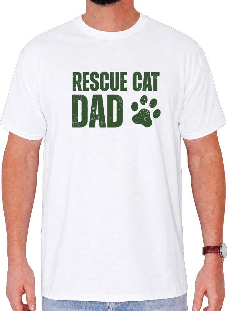 Rescue Cat Dad Standard Tee White