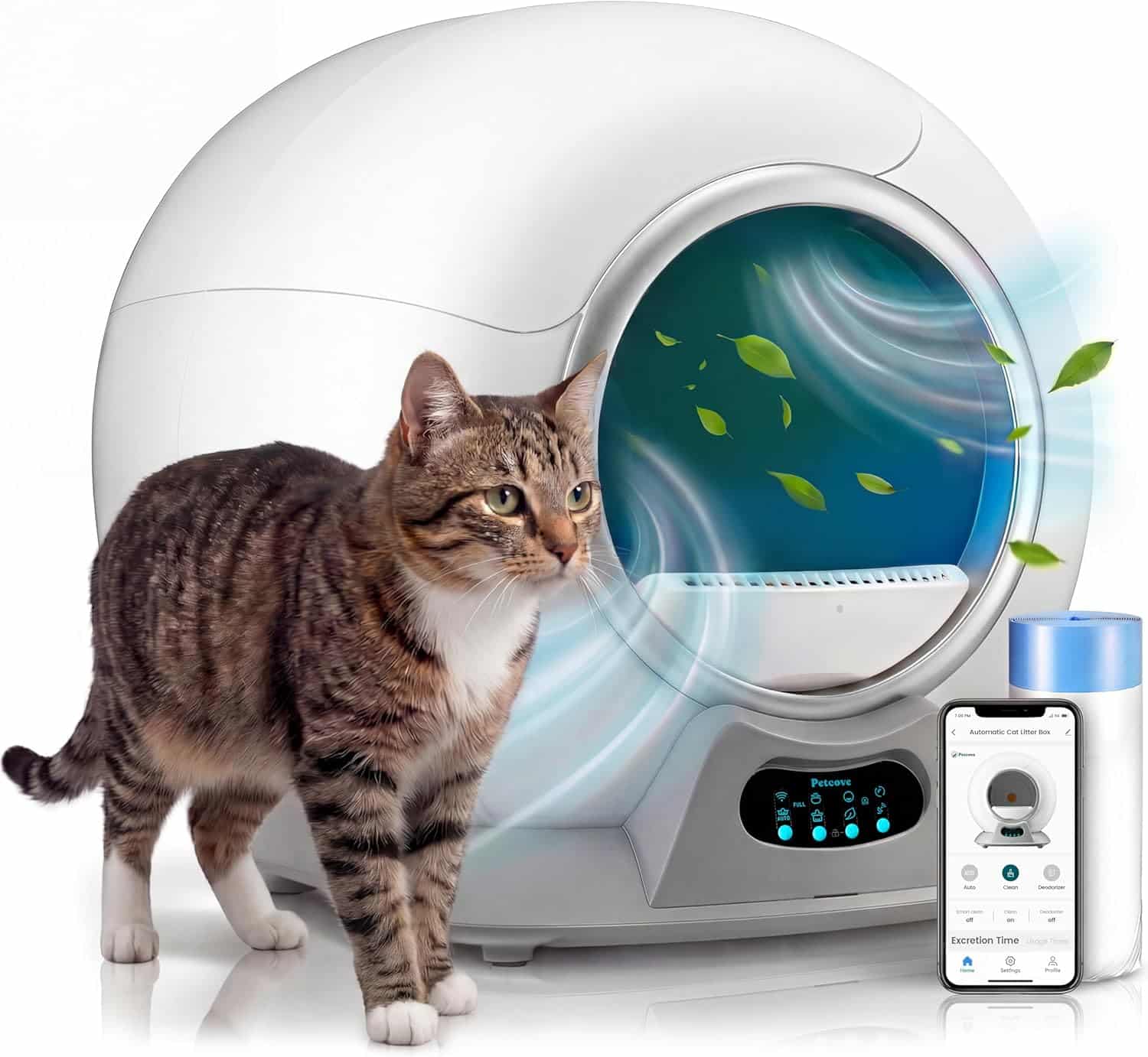 Petcove PurrTek Automatic Litter Box Self Cleaning 5GHz Wi-Fi