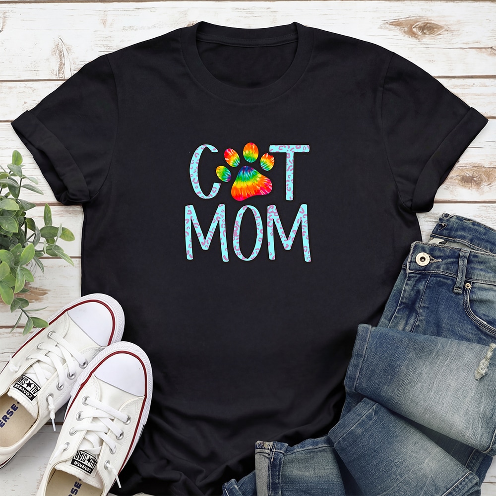 Groovy Cat Mom Standard Tee Black
