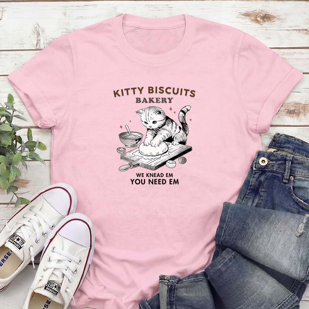 Kitty Biscuits Bakery Standard Tee Light Pink