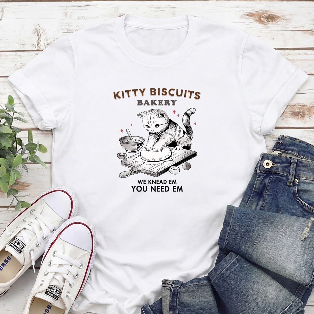 Kitty Biscuits Bakery Standard Tee White