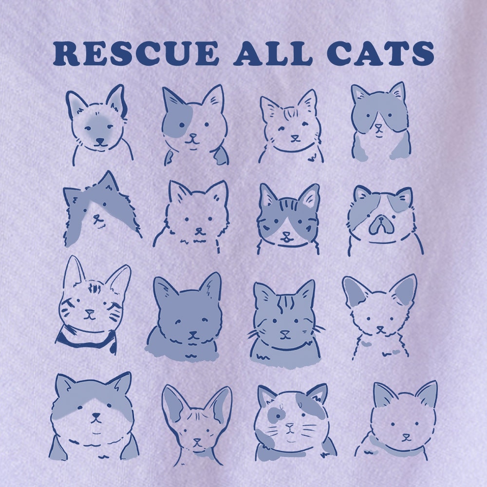 Comfort Colors Save Cats Rescue Shirt Premium Sweatshirt - Orchid - Image 2