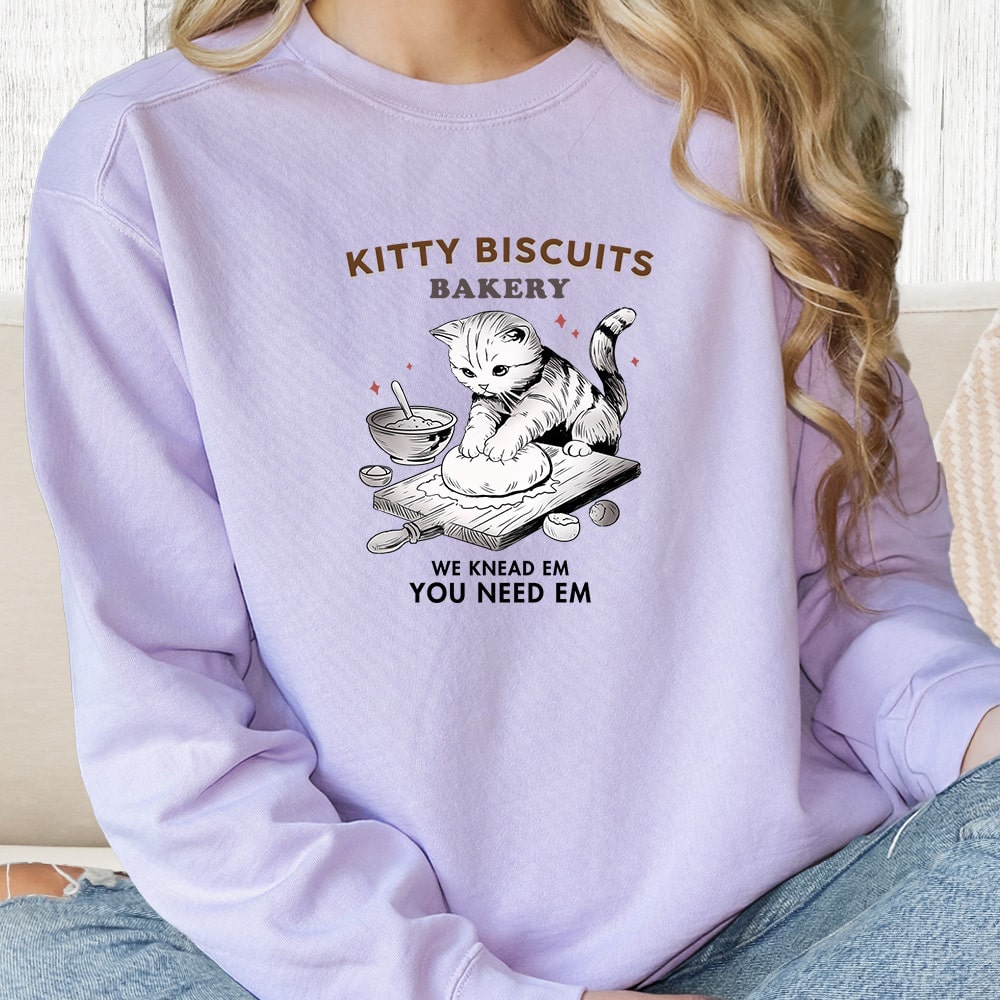 Comfort Colors Kitty Biscuits Bakery Premium Sweatshirt - Orchid