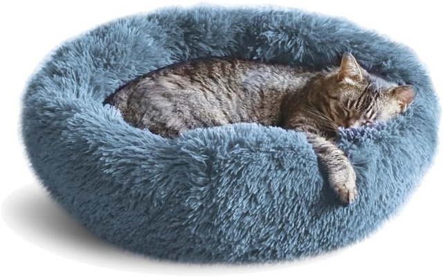 Whiskers and Friends calming donut cat bed