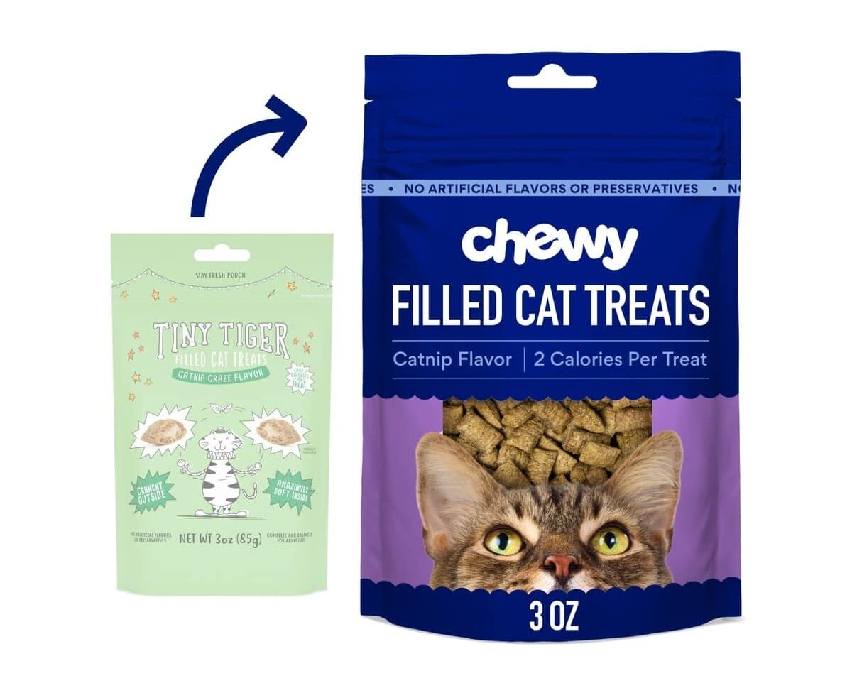 Chewy Made Catnip Flavor Filled Crunchy Cat Treats