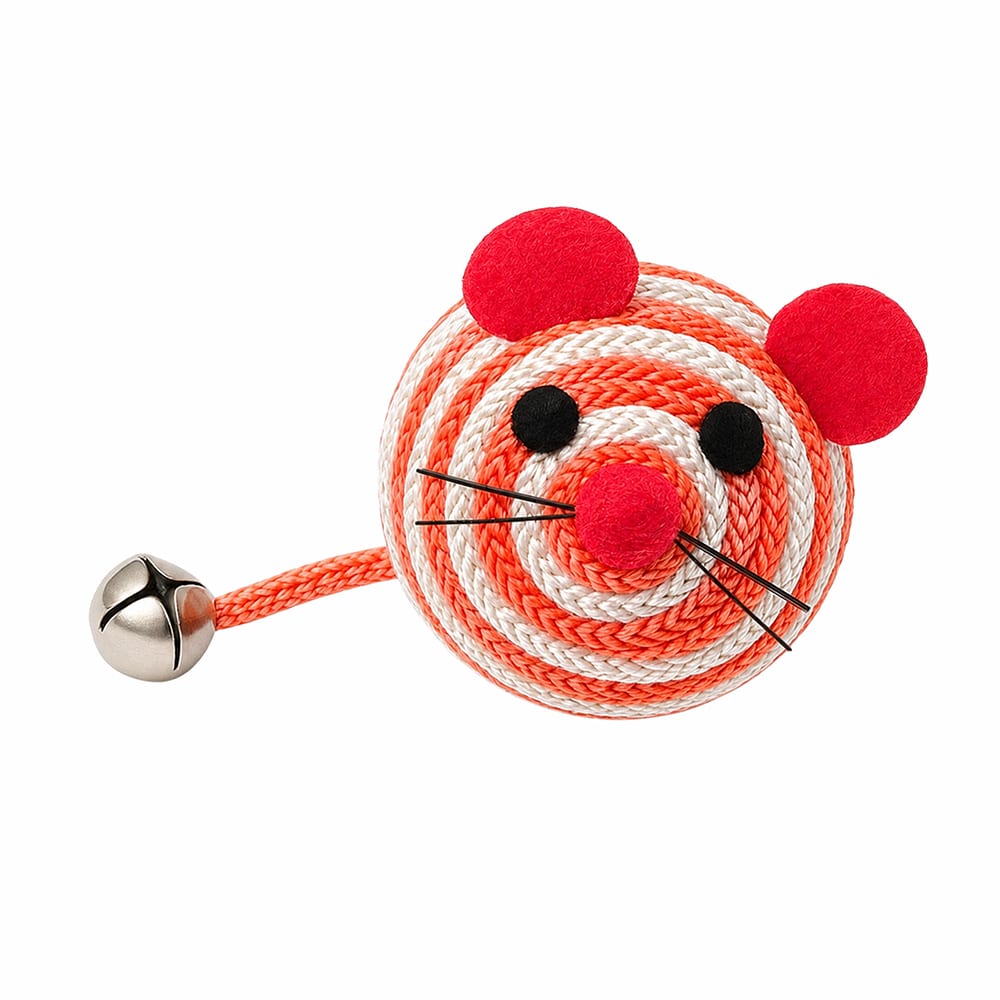 WhiskerWhirl Rope Orange Mouse Cat Toy – Fun for Playful Paws! - Helps Feed Hungry Shelter Cats in Need