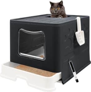 XL Foldable Cat Litter Box with Lid
