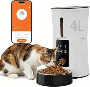 DUMOS Automatic Cat Feeder, 4L WiFi Timed Cat Food Dispenser