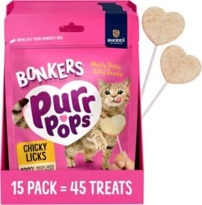 Bonkers Purrpops Freeze-Dried Chicken Flavored Lollipop Treats 