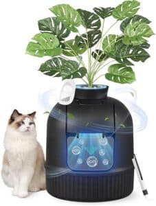 Feandrea Plant Cat Litter Box Enclosure with Artificial Plant